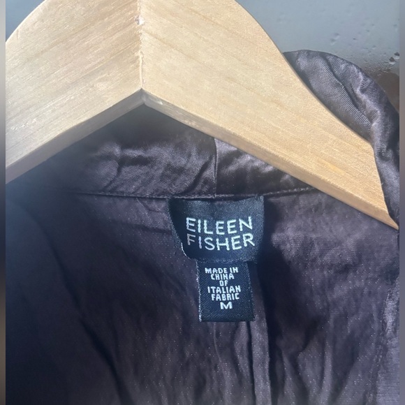 EILEEN FISCHER | crinkle fabric satin split back jacket | size medium - Picture 4 of 6